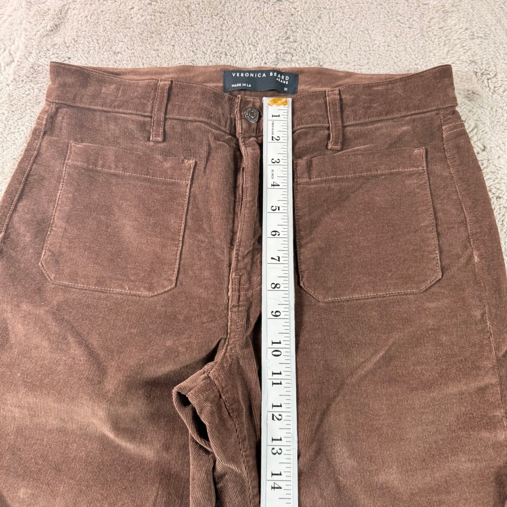 Veronica Beard Jeans Corduroy Sheridan High Rise Flare Bell Bottom Boho Retro 31 - Picture 9 of 16